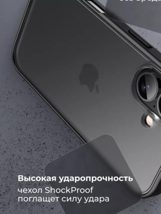 Чехол накладка для iPhone 16 Gurdini Shockproof (черный)