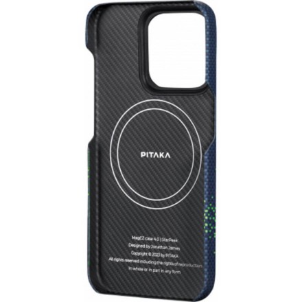 Чехол для iPhone 16 Pro Pitaka StarPeak Luminous Tactile Woven case (Milky Way Galaxy)