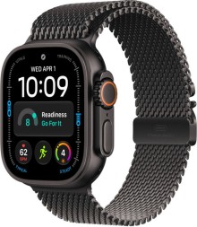 Apple Watch Ultra 4, GPS+Cellular, 49 mm, Milanese Loop (титановый черный) размер M